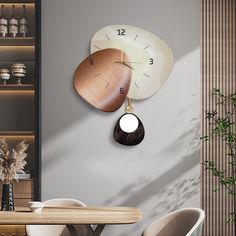 [Unique Design] The design of this wonderful abstract geometric wall clock is very beautiful and creative. [High Quality Material] It uses high-quality MDF and PVC as the main material, fine workmanship shows elegance and noble quality.[Silent Movement] The silent movement ensures quiet sleep, the pointer run smoothly, and the time indication is accurate. [Suitable For Many Occasions] Hang it in the living room, bedroom, dining room, porch and study room, it will bring perfect user experience an Unique Wall Clocks Creative, Wall Clock Design Ideas, Wall Clock Decor Living Room, Living Room Clock, Wall Clock Light, Wall Frame Set, Loveseat Living Room, Modern Wall Clock, Modern End Tables