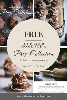 a flyer for a shop with cupcakes on it and the words, free shop your