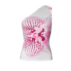 Please refer to our sizing chart for a guideline when choosing a size. 5 business days order processing time. 90% polyester 10% spandex Summer Floral Print Elastane Top, Fitted Elastane One Shoulder Top For Spring, Pink Stretch One-shoulder Top, Summer One Shoulder Top With Asymmetrical Neckline, Fitted White Printed Tops, Fitted Elastane Summer Tops, Fitted Off-shoulder Tank Top For Spring, Fitted Elastane Tops For Summer, Trendy Fitted Floral Print Tank Top