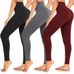 PRICES MAY VARY. ✅3 PACK LEGGINGS VALUE - 3 pack basic leggings for women give you a variety of color options every day.The high waisted yoga leggings Keep your stylish but comfortable and indulge in a pair of ultra-soft leggings. The squat proof interlink fabric could endure everyday wear and machine washing to last for years.Moreover,they coordinate with almost everything from a plain tee to a dressy tunic. ✅HIGH WAIST TUMMY CONTROL - Our high waisted leggings are an unbelievable tummy tamer. High Waisted Yoga Leggings, Basic Leggings, Plain Tees, Leggings For Women, Yoga Workout, Beyond Yoga, Soft Leggings, Squat Proof, Yoga Leggings