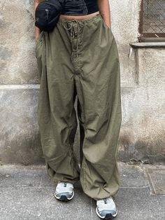 Size Friendly Low Waist Parachute Cargo Pants - AnotherChill Hip Hop Trousers, Y2k Cargo Pants, Street Punk, Y2k Pants, White Boho Dress, Baggy Cargo Pants, Y2k Clothes, Baggy Pants, Fashion Streetwear