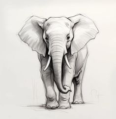 an elephant is standing in front of a white background