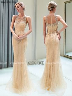 Champagne Sleeveless Evening Dress With Sweep Train, Gold Sleeveless Gown For Banquet, Sleeveless Gold Gown For Banquet, Champagne Embellished Sleeveless Gown, Champagne Sleeveless Gown With Fitted Bodice, Fitted Floor-length Sleeveless Wedding Dress, Embellished Fitted Sleeveless Gown, Fitted Sleeveless Banquet Dress, Floor-length Fitted Sleeveless Wedding Dress