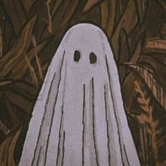 a drawing of a ghost in the woods