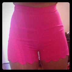 Hot pink highwaist Never worn size small but can fit a medium Double Zero Shorts Stretch Pink Bottoms For Day Out, Pink Shorts With Wide Waistband, Pink Stretch Summer Bottoms, Summer Stretch Pink Bottoms, Fitted Summer Bottoms With Short Inseam, Pink Shorts With Wide Waistband For Summer, Fitted High-waisted Summer Shorts, Fitted Shorts With Wide Waistband For Summer, Pink Bottoms With Wide Waistband For Spring