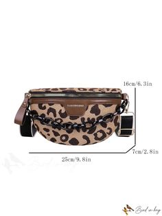 BirdinBag - Retro Leopard Print Diagonal Shoulder Bag for Women Hobo Bag Patterns, Brown Bag, Brown Bags, Bag For Women, Hobo Bag, Bag Pattern, Polyester Material, Leopard Print, Size Medium