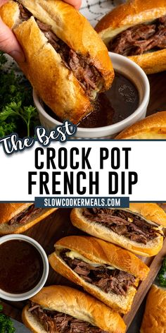 the best crock pot french dip recipe is made with slow cooker meats