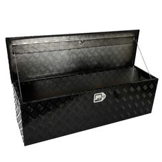 a large metal tool box sitting on top of a white background