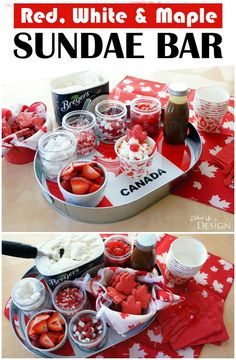 red, white and maple sundae bar is perfect for the holiday season so easy to make