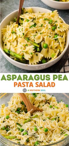 asparagus pea pasta with peas and parmesan cheese