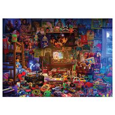 a room filled with lots of toys and stuffed animals