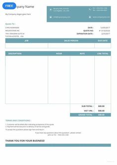 a blank invoice form with blue accents on the front and bottom, is shown