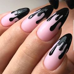 Drip Nails, Goth Nails, Super Nails, Girl Halloween, Nail Arts, Cute Acrylic Nails