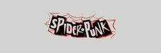 the word spider ink is painted on top of a gray background with red and black letters