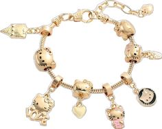 Hello Kitty Head, Delicate Gold Chain, Gold Charm Bracelet, Holiday Weekend, You Smile, Gold Charm, Make You Smile, Gold Chain, Gold Chains