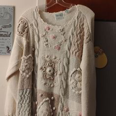 The Sweater Size Is Small And Knitted By Hand It Is Very Beautiful Never Worn Big Sweaters, Sweater Sizes, Sweaters For Women, Cream, Christmas, Women Shopping, Color