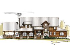 this is the front elevation of these log home plans