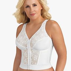 Exquisite Form Fully #5107565 Full-Coverage Slimming Longline Posture Bra, Front Closure, Lace, Wire-Free Size 38 B Made From Polyester, Nylon And Spandex Size: 38b Condition: Brand New Without Tags Posture Bra, Posture Support, Front Closure Bra, Fashion Forms, Longline Bra, Full Coverage Bra, Improve Posture, Plus Size Bra, Everyday Bra