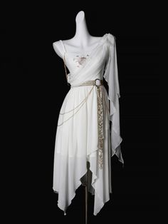 Tears Of Themis Lolita Dress Greek Goddess Cosplay Costume White Goddess Elegant Irregular Dress Dress Fold Reference, White Ethereal Dress, Greek Outfit Ideas Goddesses, Greek Robes, Man Wearing Dress, Greek Mythology Clothes, Angel Inspired Outfits, Gaudy Fashion, Greek Mythology Fashion