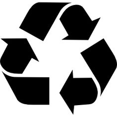 a black and white image of a recycle logo with arrows pointing up to the right