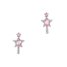 Star Wand / Zircon Charm / Silver / Pink Nail Art Decor Jewelry Dreamy Newjeans Fashion, Nails Application, Pink Zircon, Star Wand, Cute Piercings, Curvy Kate, Nail Jewelry, Girly Accessories, Princess Girl