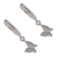 The Sterling Silver & Pave Diamond Freedom Butterfly Earrings, a stunning embodiment of elegance and grace. Embrace the beauty of nature with these handmade silver butterfly earrings, adorned with sparkly Cz diamonds. These earrings feature a delicate butterfly design, symbolizing transformation and beauty. The wings of the butterfly are meticulously crafted from high-quality sterling silver, known for its durability and timeless appeal. These Sterling Silver & Pave Diamond Freedom Butterfly Ear Silver Butterfly Earrings, Delicate Butterfly, April Birthstone Jewelry, March Birthstone Jewelry, Forever Jewelry, Silver Butterfly, Pearl Jewellery Earrings, The Wings, Men's Jewelry Rings