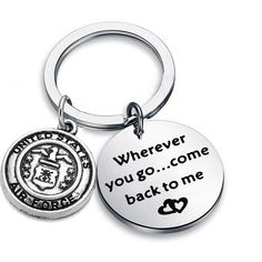 PRICES MAY VARY. Wherever You Go Come Back To Me.Keychain, Military Pendant, Navy, Navy, Seaman, Air Force, Police, Fire Department Gifts. Size: army Jewelry --Pendants is 3.0cm diameter.Perfect size to daily wear.TIPS:manual measuring permissible error. Ideal for your partner, boyfriend, girlfriend, husband or wife. It is said that the most difficult pain to relieve is to miss each other. This cute key ring is a meaningful gift for your loved ones Military jewelry for best friends – shared by D Army Boyfriend, Military Jewelry, Navy Gifts, Come Back To Me, Long Distance Relationship Gifts, Firefighter Gifts, Best Friend Jewelry, Jewelry Pendants, Velvet Bag