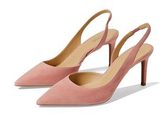 MICHAEL Michael Kors Alina Flex Sling Pump - Women's Shoes : Sunset Rose : Sleek, sophisticated, and classy, the MICHAEL Michael Kors Alina Flex Sling Pumps instantly take your evening look to new heights. Lifted by a slender stiletto heel and finished with a timeless pointy toe, the shoes have a leather upper, a synthetic lining, and a lightly padded insole. Slip-on style with a stretch slingback strap. Synthetic outsole. Imported. Measurements: Heel Height: 3 1 4 in Weight: 7 oz Product measur Sleek Open-heel Slingback Pumps For Office, Office-appropriate Open Toe Slingback Pumps, Pink Slingback Pumps With 4-inch Heel And Ankle Strap, Pink Chic Slingback Pumps With 4-inch Heel, Pink Pointed Toe Slingback Pumps With 4-inch Heel, Sunset Rose, Stiletto Heel, Women's Pumps, Womens Heels