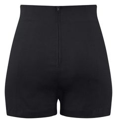 High Waisted Pin Me Up Shorts - Black Retro Stretch Bottoms Short Length, Retro Stretch Bottoms In Short Length, Fitted High-waisted Shorts For Night Out, High Waist Bottoms With Back Zipper For Night Out, High-waist Bottoms With Back Zipper For Night Out, Chic High Waist Fitted Shorts, Retro Fitted Short Bottoms, Chic High-waist Fitted Shorts, Chic Summer Shorts With Zipper Closure