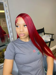 Red Deep Side Part Wig, Red Wig For Black Women Side Part, Red Lace Front Wigs Middle Part, Red Side Part Wig Black Women, Curly Hairstyles For Girls, Red Lace Front Wig Light Skin, Haircut Design, Hair Styles Ideas, Red Hairstyles