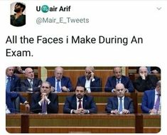 a group of men in suits and ties sitting at a table with the caption'all the faces i make during an exam '