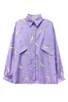 Introducing our enchanting Purple Women's Long Sleeve Shirt with a captivating Moon Print – a seamless blend of style, comfort, and celestial charm. Elevate your wardrobe with this unique and versatile piece that effortlessly complements both casual and semi-formal occasions. Material: Synthetic fiber Season: Spring / Autumn Gender: Women Style: Sweet Size: M - Shoulders 48cm / 18.89inch; Bust 107cm / 42.12inch; Length 73cm / 28.74inch; Sleeves 58cm / 22.83inch L - Shoulders 48cm / 18.89inch; Bust 108cm / 42.51inch; Length 73cm / 28.74inch; Sleeves 58cm / 22.83inch XL - Shoulders 49cm / 19.29inch; Bust 110cm / 43.30inch; Length 74cm / 29.13inch; Sleeves 59cm / 23.22inch 2XL - Shoulders 50cm / 19.68inch; Bust 112cm / 44.09inch; Length 74cm / 29.13inch; Sleeves 59cm / 23.22inch Design: Inspi Purple Kidcore Outfit, Purple Aesthetic Clothes, Cute Purple Outfits, Lavender Clothes, Kidcore Outfit, Purple L, Purple Outfits, Drawing Inspo, Moon Print