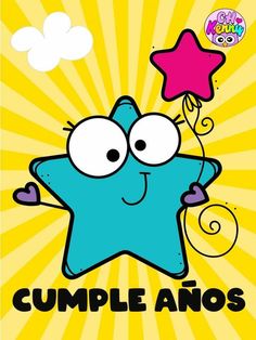 an image of a cartoon character with the words cumple and stars in front of it