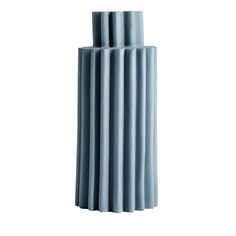 three blue vases stacked on top of each other