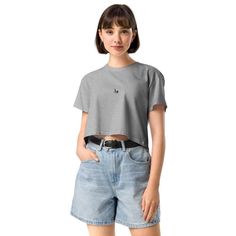 This crop top is made of 100% combed cotton, which makes the shirt extremely soft and more durable than regular cotton shirts. The relaxed fit and dropped shoulders ensure comfortable wear, while the cropped length makes it perfect for spring and summer. * 100% combed cotton  * Heather colors are 15% viscose and 85% cotton * Fabric weight: 5.3 oz/yd² (180 g/m²) * Relaxed fit * Cropped length * Ribbed crew neck  * Dropped shoulders * Side-seamed construction * Shoulder-to-shoulder taping * Double Basic Cotton Cropped T-shirt For Streetwear, Boxy Fit Cropped Shirt For Streetwear, Boxy Fit Cropped Crop Top For Streetwear, Boxy Fit Cropped Cotton T-shirt, Boxy Fit Cotton Cropped Shirt With Crew Neck, Boxy Fit Cropped Tops, Basic Relaxed Fit Cropped Shirt For Streetwear, Casual Cropped Cotton T-shirt, Basic Boxy Fit Cropped Tops