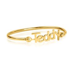 Your baby will look adorable with our personalized name bangle. The nameplate measures approximately 1" x 0.28" depending on the number of letters, the bangle size 4 measures 4 inches, size 5 measures 5 inches, and size 5.5 measures 5.5 inches around. This Baby Bracelet is available in either: Silver Plated, Gold Plated, Sterling Silver, or 14k Gold Over Sterling Silver. Adjustable Custom Name Bracelet Bangle, Custom Name Bangle Bracelet For Personalized Gift, Personalized Name Bangle Bracelet For Anniversary, Personalized Name Bangle For Anniversary, Monogrammed Cufflinks, Monogram Bracelet, Swarovski Heart, Baby Bangles, Name Earrings