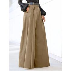 Season:Winter,Fall; Fabric:Polyester; Gender:Women's; Style:Fashion,Streetwear; Elasticity:Micro-elastic; Occasion:Daily Wear,Vacation,Street,Daily,Going out; Function:Comfortable,Comfort,Soft,Breathability; Waistline:High Waist; Pattern:Solid Color; Design:Pocket; Pants Type:Dress Pants,Wide Leg,Bell Bottom; Front page:FF; Listing Date:09/14/2023; Production mode:External procurement; Pants Length:Full Length Palazzo Pants Summer, Maxi Rok, Pockets Fashion, Baggy Trousers, Casual Wide Leg Pants, Fashion Elegant, Elegant Party, Fashion Mode, Palazzo Pants