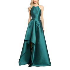 Badgley Mischka Marine Green Stretch Mikado Gown Pre-Owned Flawed- Torn At The Seam As Shown Signs Of Wear As Shown Stretch Mikado Evening Gown In Stunning Peacock Color With Assymetrical High Low Skirt Material: Stretch Mikado | 98% Poly, 2% Spandex Dry Clean Imported Size 4 Us Bundle For Discounts. Open To Offers. Message Me With Any Questions. Elegant Green Ball Gown, Elegant Floor-length Ball Gown For Spring, Elegant Green Satin Ball Gown, Floor-length Silk Ball Gown For Prom, Elegant Spring Gown With Sweep Train, Silk Gown With Sweep Train For Prom Season, Silk Gown With Sweep Train For Prom, Spring Formal Gown With Sweep Train, Mikado Gown