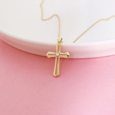 Your Gold Cross Necklace is stylish, dainty and pretty ideal for everyday use. Details of solid gold handmade Baptism Gift are very eye-catching. 18k Gold Religious Charm is a great gift for your loved ones. This jewelry will be an indispensable piece of yours. This meaningful Orthodox Cross Charm Pendant with high quality handwork will be a legacy you can leave to your family its. * Cross Necklace Details * Material / Gold Kt : This elegant necklace is made of 14k and 18k Solid Gold * Available Yellow Gold Cross Necklace For First Communion, Yellow Gold Cross Necklaces For Baptism, White 14k Gold Cross Necklace Gift, White 14k Gold Cross Necklace As Gift, 14k Gold White Cross Necklace As Gift, 14k Gold Cross Necklaces For Baptism, Gold Cross Pendant Jewelry For Baptism, Gold Cross Jewelry For Baptism, 14k Gold Cross Necklace For Baptism