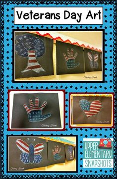 veterans day art project for kids with pictures of handprints and stars on them