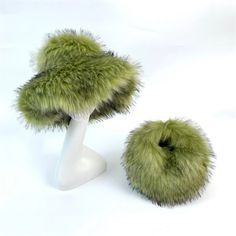 Fur Bucket Hat x Fur Bag Set FancySticated Fur Bucket Hats With Ears, Gcds Fur Hat, Designer Luxury Bucket Hat, Luxury Designer Bucket Hat, Green Wide Brim Mini Hat For Winter, Beach Pictures Wallpaper, Oh Whale, Winter Elements, Fur Bucket