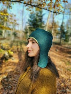 Green Merino Wool Earflap Hat With Golden Decor, Forest Pixie Cap, Woodland Fairy Headwarmer, Wet Felted Hat - Etsy Handmade Winter Felt Hat, Handmade Adjustable Felt Cap, Wool Felt Hat For Winter, One Size, Handmade Winter Felt Hat, One Size, Forest Pixie, Wet Felting Hat, Golden Decor, Felted Hat, Earflap Hat