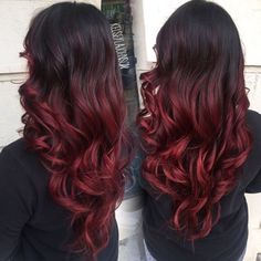 Brown To Red Ombre, Hair Color Red Ombre, Dyed Hair Ombre, Red Hair Extensions, Face Nails, Cherry Coke, Ombre Hair Blonde