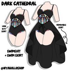 an image of a swimsuit with instructions on how to make it into a costume