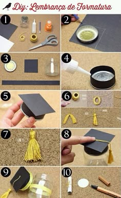 how to make a graduation cap out of paper and some other things on the table