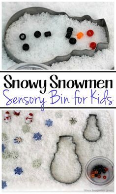 A simple and fun Snowman Sensory box for Kids! Fine motor fun that is a perfect winter or Christmas sensory box activity for preschoolers! Activity For Preschoolers, Preschool Christmas