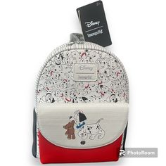 Loungefly Disney 101 Dalmatians Teddy Bear Mini Backpack Taking Your Fur Baby For A Walk In The Park? Carry Your Essentials With This Mini Backpack From 101 Dalmatians. There Is An Allover Print Of The Dalmatians And A Pup On The Front Button Pocket With Teddy Bear In Mouth. Comes With Interior Drop Pocket, Adjustable Straps And Silver-Tone Hardware. 9" X 4" X 10 1/2" Polyurethane Front Pocket Interior Drop Pocket Imported By Loungefly New With Tags Harry Potter Mirror, Nightmare Before Christmas Purse, Disney Cinderella Castle, Mickey Backpack, Animal Backpacks, Disney 101 Dalmatians, Disney Pixar Up, Disney Haunted Mansion, Loungefly Bag