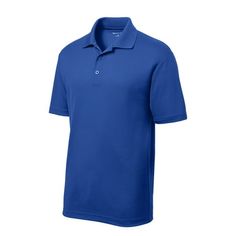 YST640 Youth Polo - 3.8oz, 100% Polyester - ultra-fine flat back RacerMesh polo has unparalleled breathability, PosiCharge technology and is moisture wicking. It has a 3-button placket with dyed-to-match buttons, a Flat knit collar and tappered neck and open hem sleeves. Size: L.  Color: Blue.  Gender: unisex.  Age Group: kids. Breathable Cotton Polo Shirt For Sports, Sporty Solid Color Golf Polo Shirt, Sporty Solid Color Go-dry Polo Shirt, Blue Moisture-wicking Collared Polo Shirt, Blue Collared Polo Shirt With Moisture-wicking, Blue Moisture-wicking Polo Shirt With Collar, Blue Cotton Polo Shirt For Sports, Casual Blue Moisture-wicking Polo Shirt, Blue Moisture-wicking Casual Polo Shirt