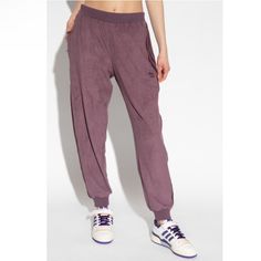 New With Tags Beautiful Comfy Pants, Jogger Style, Pockets On Sides, Super Soft Velvety Feel, Drawstring Adjustable, Eggplant Color. Inseam 30” Uk 12 Purple Relaxed Fit Sweatpants With Pockets, Purple Cotton Sporty Sweats, Purple Compressive Sporty Yoga Pants, Adidas Pants Women, Sporty Purple Cotton Joggers, Adidas Suede, Cream Leggings, Compressive Purple Moisture-wicking Yoga Pants, Cuffed Sweatpants