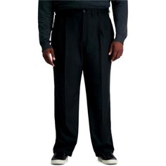 Cool 18 Pro: This Collection From America's Favorite Pant Brand Features 4-Way Stretch For Ultimate Comfort, Moisture Wicking Technology, Uv Protection, And Last But Not Least, Are Wrinkle Resistant. Fabrication: Made Of 50% Polyester And 50% Sorbtek Polyester, These Pants Will Stay Comfortable All Day And Will Become A Staple In Your Closet. Best Of All, They Are Machine Washable, With No Iron Necessary. Style: These Are The Perfect Pleated Front Dress Pants For Going To Work Or A Formal Family Classic Black Pants With Pockets, Tailored Full-length Casual Bottoms, Casual Tailored Full Length Bottoms, Black Relaxed Fit Dress Pants For Formal Occasions, Classic Black Tapered Leg Pants, Classic Black Full-length Pants, Black Relaxed Fit Bottoms For Business, Tailored Casual Black Dress Pants, Casual Tailored Black Dress Pants